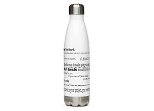 stainless steel water bottle with motivational quote